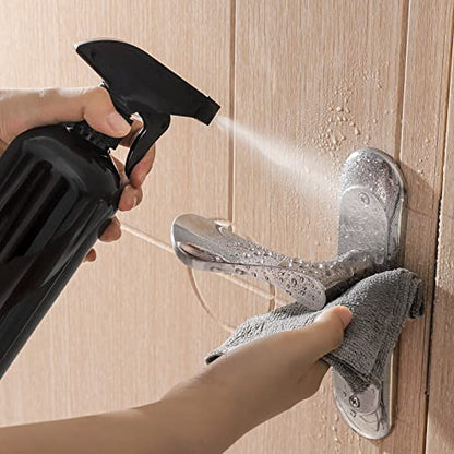 UUJOLY 17 oz Plastic Spray Bottle Trigger Empty Spray Bottles Clear Refillable Container for Water, Essential Oils, Hair, Cleaning Products, Adjustable Head Sprayer and Stream, Black, 2 Pack - color: Z-Black, size: 2 Pack/500ml