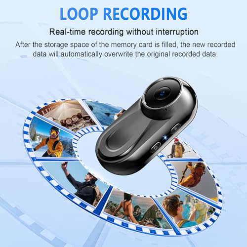 Mini Body Camera 1080P, 512G Thumb Action Camera Hands-Free Recording, Magnetic Vlogging Cam with 360° Rotate, Wearable Video Recorder for CyclingTraveling/Motorcycle(SD Card Not Included) Black