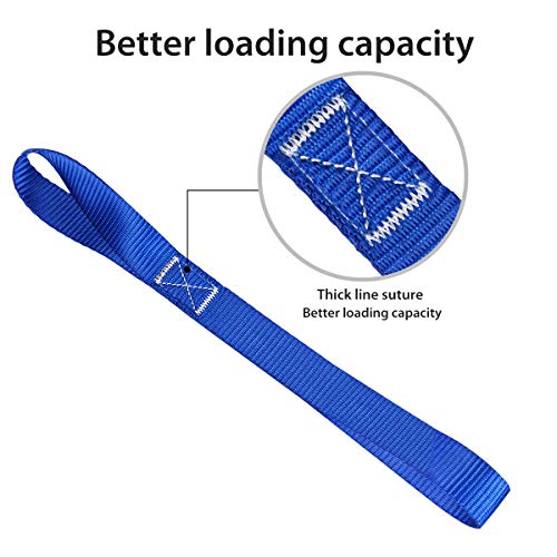 Soft Loop Tie Down Straps (8 Pack) 1800Lbs Load Capacity, 4800Lbs Breaking Strength Heavy Duty Tie Down Loops for Securing ATV UTV Motorcycles Scooters Dirt Bikes Lawn Garden Equipment - color: blue-8Pack
