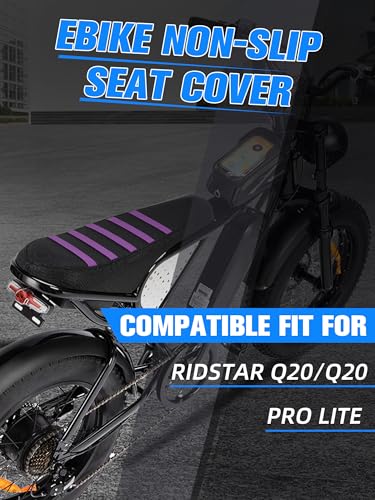 Non-Slip Seat Cover Compatible Fit for Ridstar Q20/Q20 Pro Lite EBike E-Bike, Electric Bike Soft Seat Cover Purple - color: purple