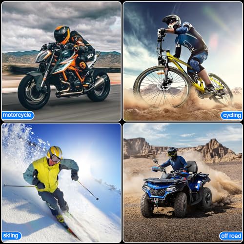 OBEST Motorcycle Helmet Bluetooth Headset,Motorcycle Bluetooth Helmet Speaker,Wireless Installation with Remote Control,BT5.3 Noise Cancellation 1900mAh Battery 50+ Hours Work Time for Skiing Riding