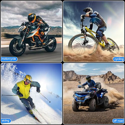 OBEST Motorcycle Helmet Bluetooth Headset,Motorcycle Bluetooth Helmet Speaker,Wireless Installation with Remote Control,BT5.3 Noise Cancellation 1900mAh Battery 50+ Hours Work Time for Skiing Riding