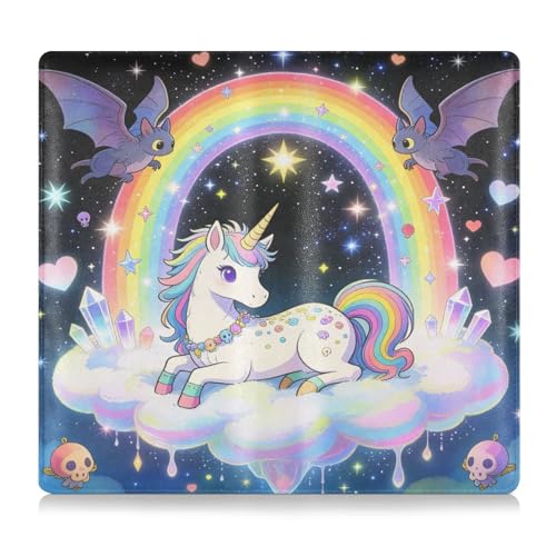 GuoChe Pu Leather Registration and Insurance Card Holder Men Women Document Wallet for any Car, Truck, Motorcycle, Trailer or Boat kawaii-style Pastel Goth Cute Creepy Rainbow Fantasy Creature - color: 19