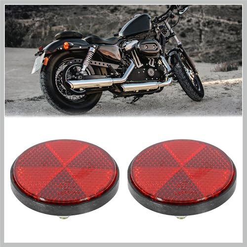 Pair M6x1.0 Red Plastic Universal Screw Mount Reflective Warning Reflector for Motorcycle Bike Replacement Car Parts