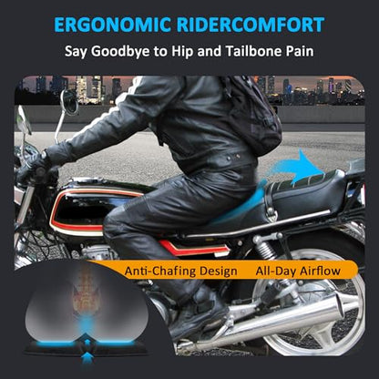 VENROCK Motorcycle Gel Seat Cushion Universal Motorcycle Seat Pad Improved Ventilation Groove Shake Rider Cushion 3D Honeycomb Breathable Structure Shock Absorption Stay Cool Comfortable in Long Rides