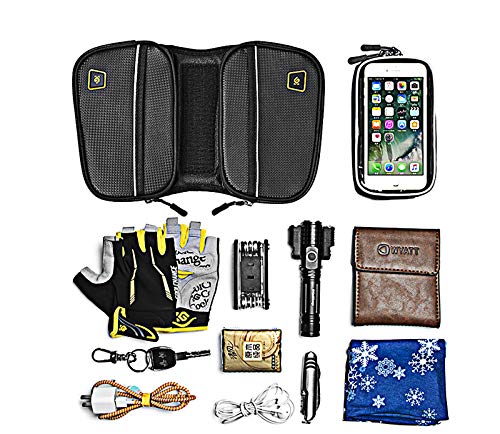 Bike Phone Front Frame Bag Waterproof Bicycle Handlebar Bag with Touch Screen Cell Phone case Holder Cycling storage Pouch for iPhone 16 17 Pro Max Air