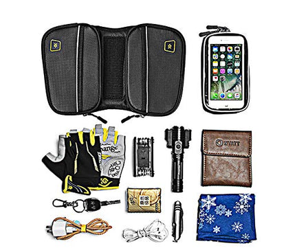 Bike Phone Front Frame Bag Waterproof Bicycle Handlebar Bag with Touch Screen Cell Phone case Holder Cycling storage Pouch for iPhone 16 17 Pro Max Air