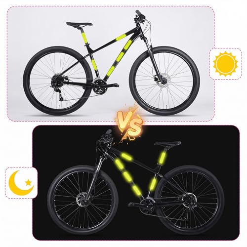 12PCS Reflective Helmet Tape, Yellow Reflective Motorcycle Helmet Decals Night Visibility Reflectiv Safety Decals Motorcycle Helmets Stickers for Motorcycles Scooters Bike Helmets