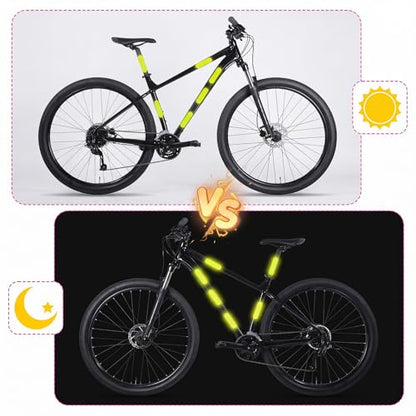 12PCS Reflective Helmet Tape, Yellow Reflective Motorcycle Helmet Decals Night Visibility Reflectiv Safety Decals Motorcycle Helmets Stickers for Motorcycles Scooters Bike Helmets