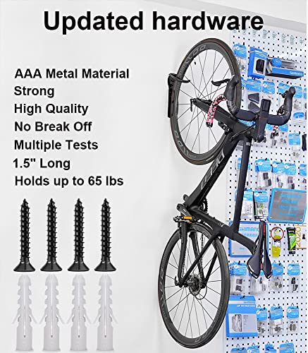 Dirza Bike Rack Garage Wall Mount Bike Hanger Bike Hooks Bike Storage Bicycle Vertical System for Garage Indoor Shed - Easily Hang/Detach - Holds up to 65 lb with Screws Black - style: Style 2 Bikes