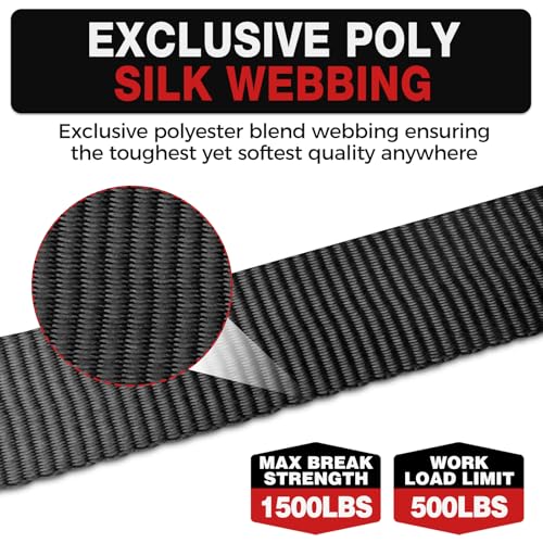 Retractable Ratchet Straps with Soft Loops (4 Pack)-(1,500lb Break Strength)-1 Inch x 12 Feet Heavy Duty Auto Self Retracting Tie Down Strap for Truck, Cargo Trailer, Motorcycle, Rad & More - color: Black Retractable
