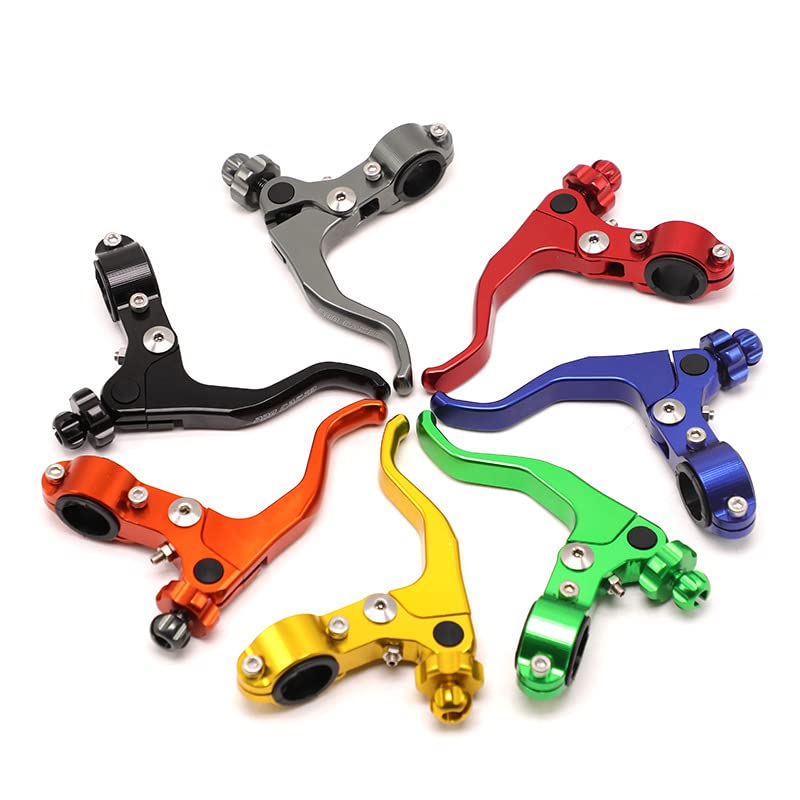 7/8‘’ 22mm Universal Motorcycle CNC Short Stunt Clutch Lever Aluminum Alloy Clutch Handlebar Compatible with Most Motorcycles Dirt Bike-Titanium - color: Titanium