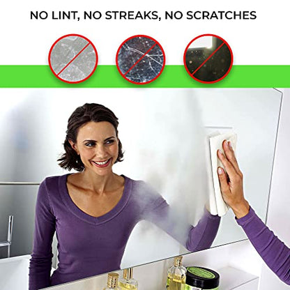 TILO Microfiber Cleaning Cloth – 19x13 Inch Ultra-Absorbent, Reusable Soft Polishing Cloth for Dust, Grease, Dirt – Non-Abrasive – White (White) - color: White