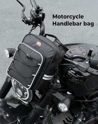 KEMIMOTO Motorcycle Handlebar Bag Universal Motorcycle Bag Storage pouch Compatible with Softail Dyna Sportsters 300 500 (2017-2025) 7.5L
