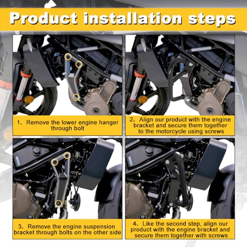 Engine Guard Crash Bar Fit for Vitpilen/Svartpilen 401 2024-2025 | Steel Motorcycle Frame Protector Bumper, Black Powder Coated Finish, Bolt-On Installation Kit Included