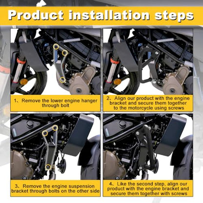 Engine Guard Crash Bar Fit for Vitpilen/Svartpilen 401 2024-2025 | Steel Motorcycle Frame Protector Bumper, Black Powder Coated Finish, Bolt-On Installation Kit Included