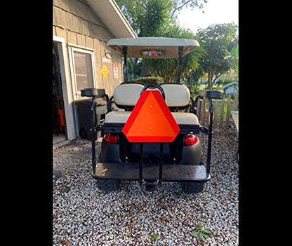 (2 Pack) Slow Moving Vehicle Triangle Safety Sign, Aluminum 14"x16" Engineering Grade Reflective Golf Cart Accessories, Up to 7 Years Outdoor (Orange) - style: 2-Pack Aluminum