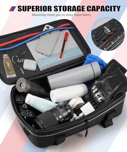 NICECNC Motorcycle Top Case Bag 20L Expandable, Multifunctional Motorcycle Luggage Tool Bag Compatible with BMW R1250GS R1200GS Adventure 2007-2013, R1200GS LC 2013-2017, F650 700 750 800 850GS,1PCS - color: Black-Top Case Bag