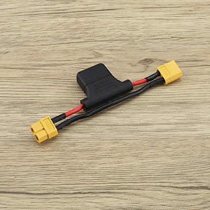 The Lord of the Tools 2PCS XT60 Male to XT60 Female Extension Cable with 30A Fuse 14AWG Silicone Wire for Electric Bikes Drone RC Car Quadcopter Battery Charger