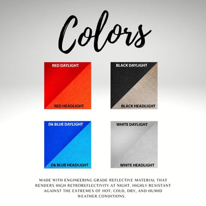 Custom High Grade Reflective Vinyl Lettering Decals, Size Font & Color Options