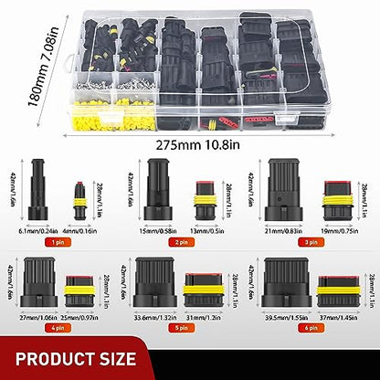 Nilight 622PCS 1 2 3 4 5 6 Pin Electrical Connector ‎Plug Male Female Terminal Wire Connectors Waterproof Quick Connect Set for Car Truck Motorcycle Marine Boat 43 Sets - size: 1-6Pin Connector 622Pcs