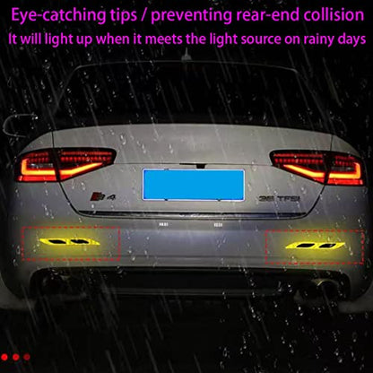 2 PCS Car Strong Reflective Stripe Stickers,Reflective Safety Warning Stripe Stickers for Car,Truck,Motorcycle(Yellow) - color: Yellow