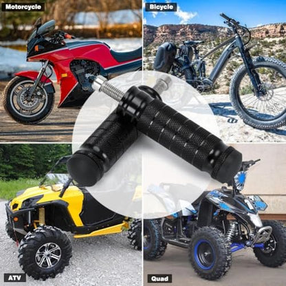 KIMISS Motorcycle Universal 8mm Foot Pegs,1 Pair CNC Aluminum Motorbike Rear Footrests Non-slip Foot Rest Pegs Pedals