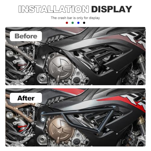 Xitomer Stylish 6061-T6 Aluminum Crash Bar Guard Balls - 4 Color Motorcycle Guardrail End Caps (Black) - color: Black