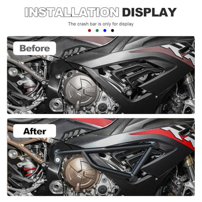 Xitomer Stylish 6061-T6 Aluminum Crash Bar Guard Balls - 4 Color Motorcycle Guardrail End Caps (Black) - color: Black