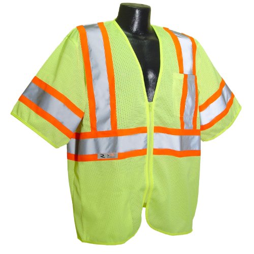 Radians SV22-3ZGM-3X Polyester Mesh Economy Class-3 Safety Vests with Two Tone Trim, 3X-Large, Green - color: Green, size: 3X-Large