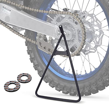 AnXin Dirt Bike Triangle Stand Motorcycle Stand Kickstand with Grip Donuts Universal for 80-500cc Dirtbike Supermoto Motocross Enduro - Black - size: triangle stand + grip donuts
