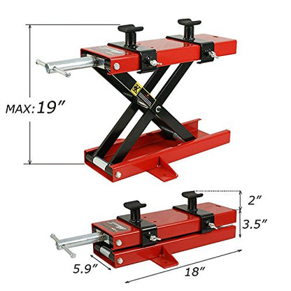 F2C 1100 LB Mini Motorcycle Scissor Center Lift Jack Hoist Stand Bikes ATV Street Bikes Cruisers Touring Motorcycle Dirt Bike Stand