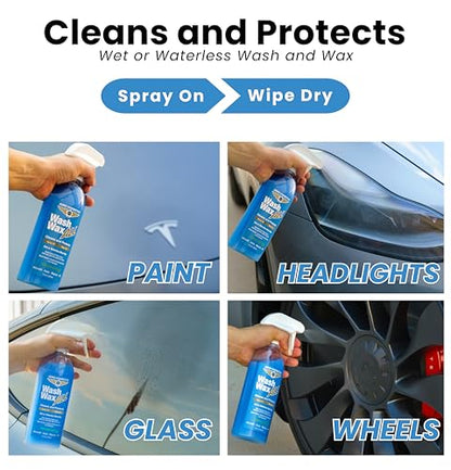 Wash Wax ALL Wet or Waterless Car Wash Wax 16 oz. Aircraft Quality for Your Car RV & Boat