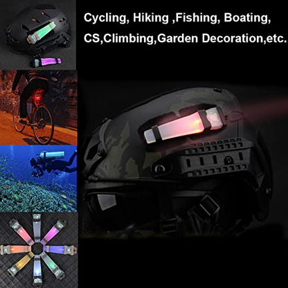 Helmet Signal Light Waterproof Survival Tactical Hiking Boating Cycling Personal Identification Marker Light (Hook Back Tan & Red) - color: Tan Strap+Red Light