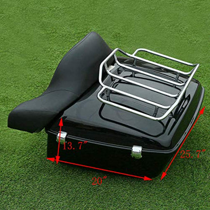 SLMOTO King Tour Trunk Backrest King Tour Trunk w/Luggage Rack Backrest Fit For 2014-2025 Harley Touring Models Road King Road Glide Street Glide Electra Glide Ultra-Classic Gloss Black - color: AStyle #12