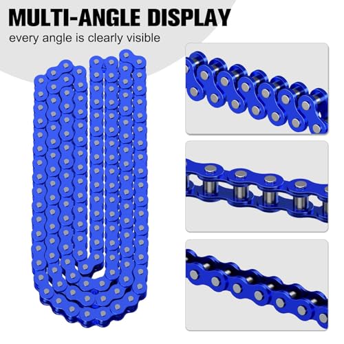 35 Chain with Chain Breaker Compatible with Minibike Coleman CT100U CC100X Baja Doodlebug DB30 Motovox MBX10 MBX11 Predator 97cc 100cc Mega Moto MM-B80 105cc Go Kart Powersports Parts 140 Links - color: Blue