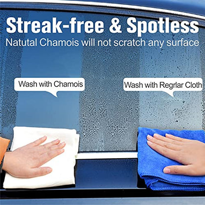 Absorber Towel for Car Chamois Drying Towe Cleaning Accessories, Leather Chamois Cloth Natural Shammy Drying Towel Dryer for Car Wash Care, Super Absorbent（3 Pack） - size: 26"L x 18"W