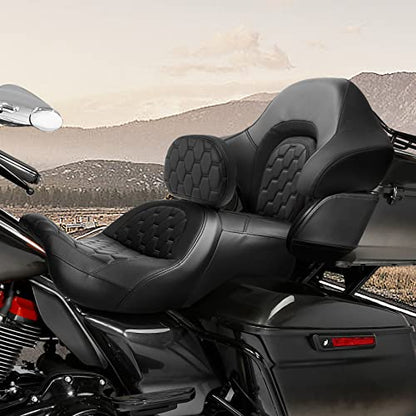C.C. RIDER Driver Rider Backrest Fit for Harley Touring Road King Street Glide Road Glide Electra Glide and Tri Glide Models 2009-2023 2009-2023 - color: Rider Backrest 16#Black