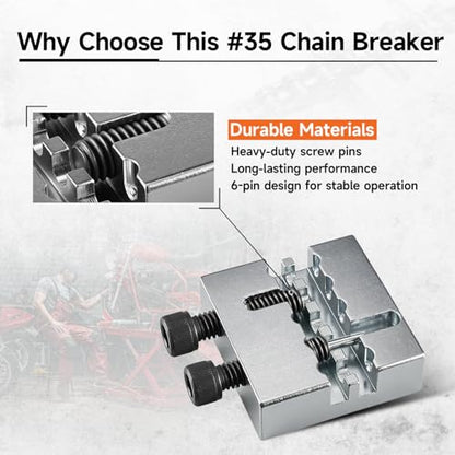 #35 Chain Breaker Tool Motorcycle Replacement for #35 Roller Chain Mini Bike Go Kart Cart ATV Dirt Bike Scooter Quad Bicycle Mountain Electric Bike Parts Silver - color: silver