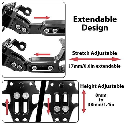 Sutekus Motorcycle License Plate Bracket License Plate Holder Mount Fender Eliminator Kit includes Plate Holder LED Light and Wrenches