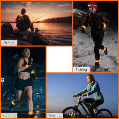 Halloscume Reflective Arm Bands 15.75 in Reflective Snap Bands Slap Bracelets High Visibility Safety Ankle Strips Gift for Night Walking Cycling Running Jogging Hiking - color: Orange
