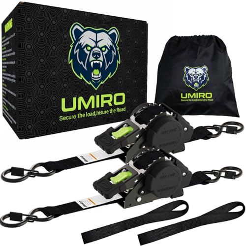 Retractable Ratchet Straps 1''x 12ft Heavy Duty Tie Downs Bolt on Auto Retract Ratchet Strap 1760lb Break Strength Self Retracting for Truck,Cargo,Trailer,Motorcycle,ATV,UTV (Black-Green,2 Pack) - color: Black-green, size: 2 pack