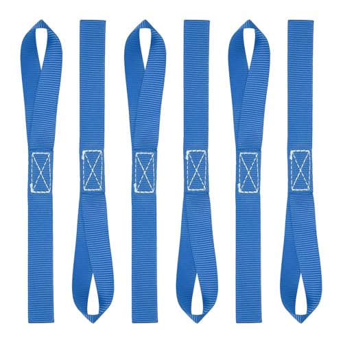 PATIKIL 1" x 11.8" Soft Loop Tie Down Straps, 6Pcs Heavy Duty Motorcycle Handlebar Strap Fastening Tie Down Loops for Securing ATV UTV Truck Scooters Lawn Garden Equipment, Blue - color: Blue, size: 1" x 11.8"