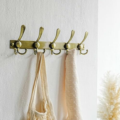 Dseap Coat Rack Wall Mount, Heavy Duty 12-Gauge Base vs Flimsy 1mm, Double-Thick Solid Anti-Snap Hooks, 16” Stud-Mount, Stainless Steel Hanger for Clothes Hat Entryway Closet Mudroom, Bronze - color: Bronze, size: L=17" (1pcs)