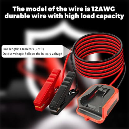 Jumper Cable Kit with Switch for “MIL” 18V Battery, Reinforced Clamps 12AWG 5.9Ft Booster Cable for Car Motorcycle, Compatible with 48-11-1812 48-11-1815 48-11-1820 etc. - style: For “MIL” 18V