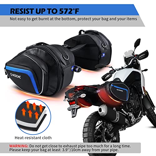 NICECNC Motorcycle Saddlebags, 50L Saddle Bags Motorcycles Throw Over Side Bags Compatible with Harley Honda Suzuki Yamaha Adventure Street Glide Dual Sport, Blue - color: Blue