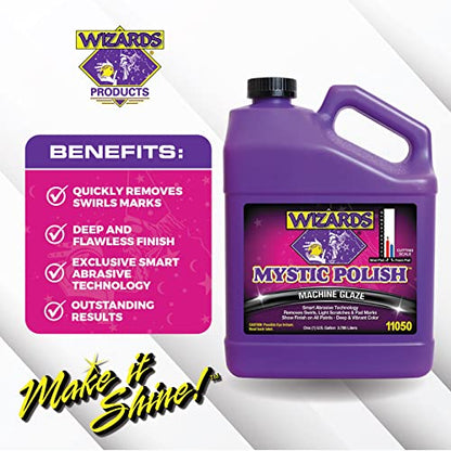 Wizards Motorcycle Cleaner Kit - 5 Piece Motorcycle Accessories Saddle Pack - Motorcycle Detailing Supplies - Bike Surface Cleaner and Tire Cleaner - Powerful Stain Removal Kit With Tire Protectant