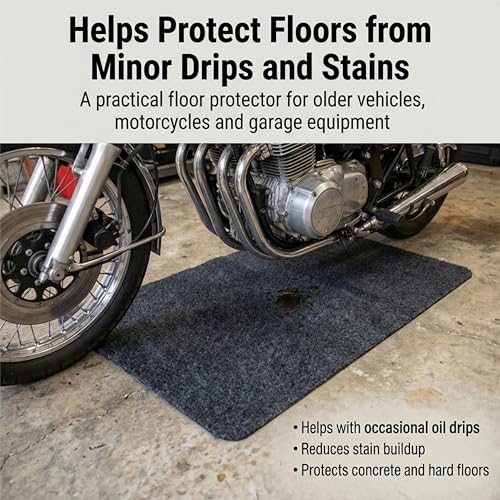 Oil Spill Mat, 39" x 61"- Absorbent, Durable Reusable, Washable, Non-Slip, Anti-Leak, Easy to Clean Cuttable, Polyester with TPR Waterproof Layer, Charcoal - Protects Garage/Driveway Surfaces - size: 3'3" x 5'1" (Rectangular)