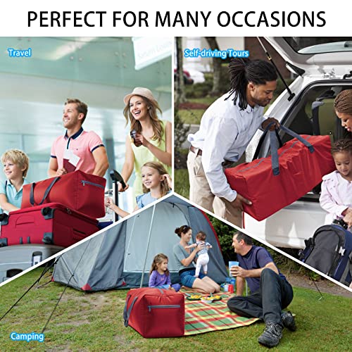 iFARADAY Foldable Duffel Bag 30" / 75L Lightweight with Water Rresistant for Travel-Red - color: Red-75L