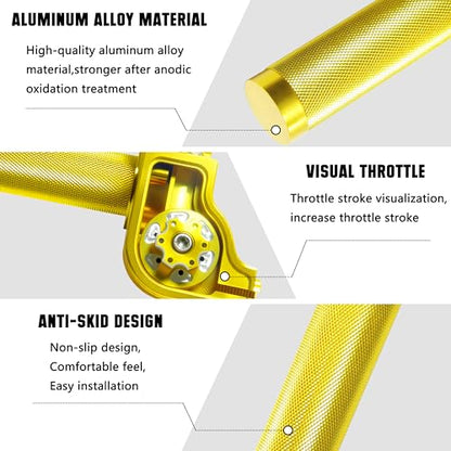 Motorcycle Throttle Grip 7/8" 22mm CNC Aluminum Quick Twister with Throttle Cable for KLX CR CRF EXC XR CRF50 CRF230 50 110 125 230 250 Dirt Pit Bike Motocross Motorbike Quad ATV - color: Gold
